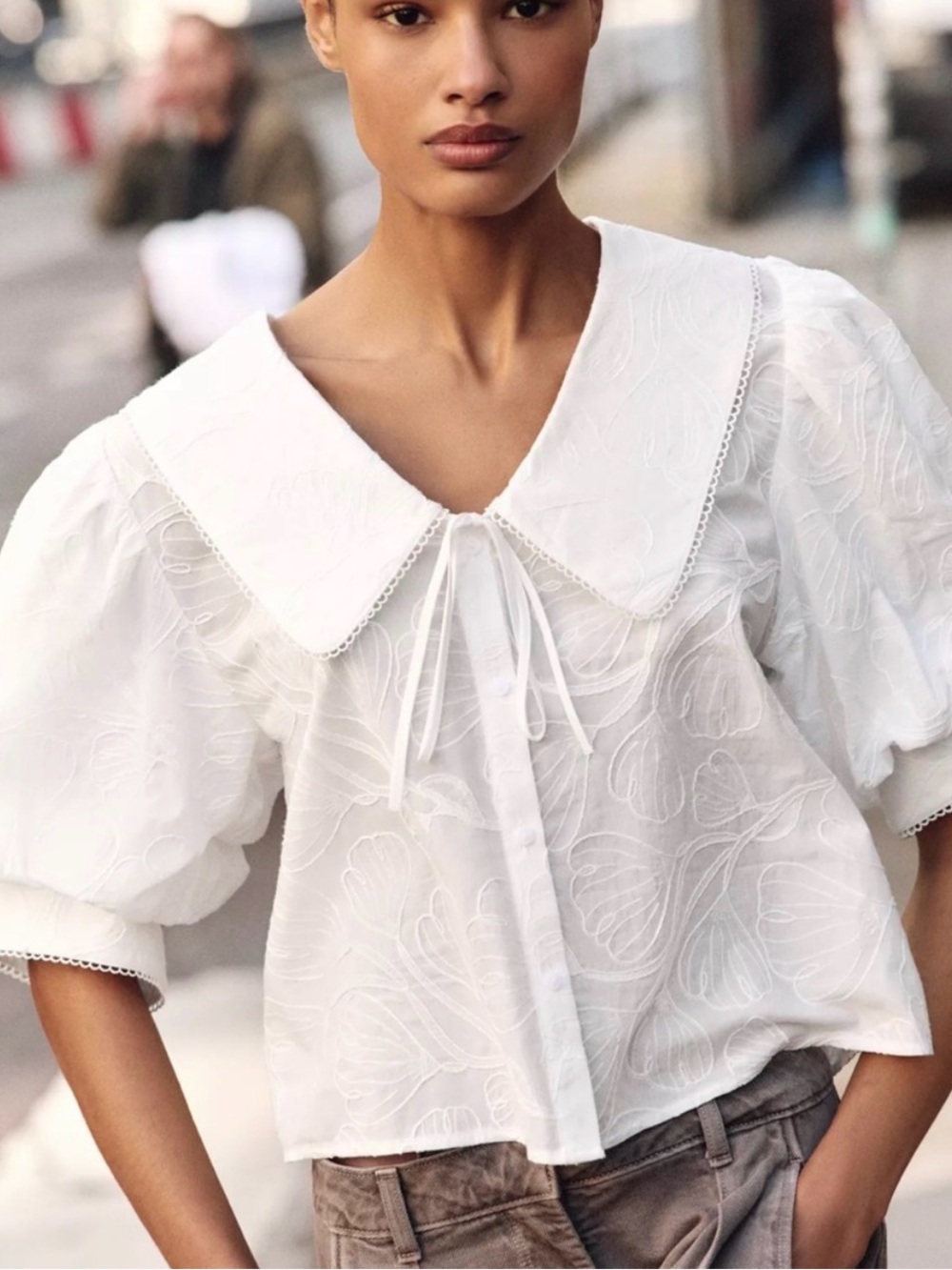 Zara White Blouse Large